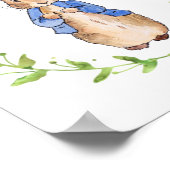 Peter the Rabbit met Green leaf Wreath Poster (Hoek)