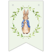 Peter the Rabbit met Green leaf Wreath Vlaggetjes (Eerste vlag)