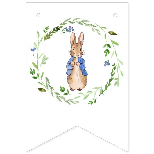 Peter the Rabbit met Green leaf Wreath Vlaggetjes (Tweede vlag)