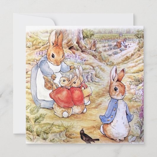 Peter the Rabbit met Josephine Bunny in de Bossen Bedankkaart (Voorkant)