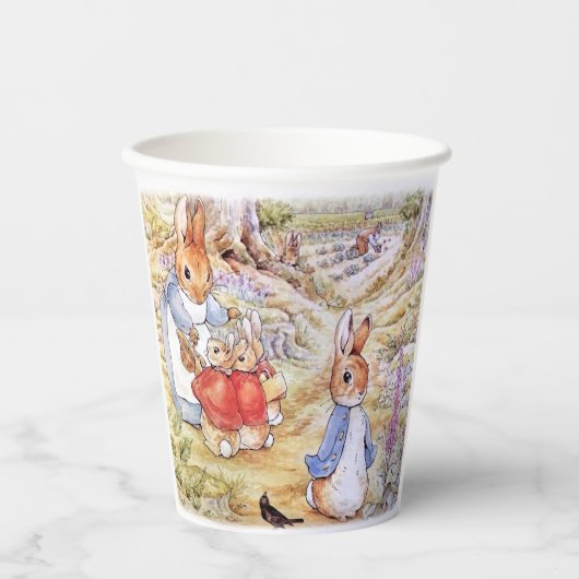 Peter the Rabbit met Josephine Bunny in de Bossen Papieren Bekers (Voorkant)