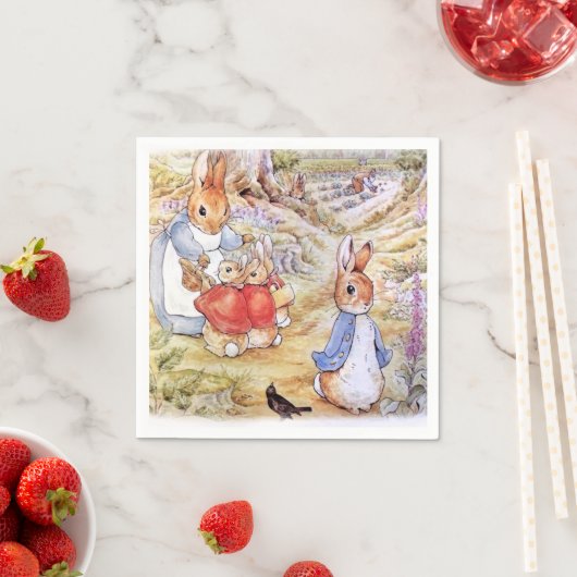 Peter the Rabbit met Josephine Bunny in de Bossen Servet (Insitu)