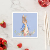 Peter the Rabbit met Pink Floral Wreath Servet (Insitu)