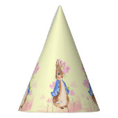 Peter the Rabbit met Pink Flowers Feesthoedjes (Links)