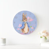 Peter the Rabbit met Pink Flowers Grote Klok (Huis)