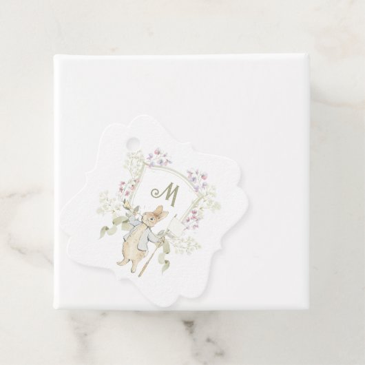 Peter the Rabbit Monogram Crest Gender Baby shower Bedankjes Labels (In situ)