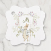 Peter the Rabbit Monogram Crest Gender Baby shower Bedankjes Labels (Voorkant)