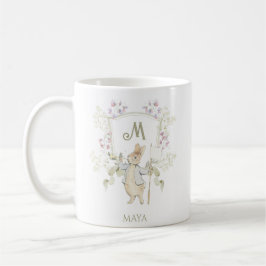 Peter the Rabbit Monogram Crest Gender Baby shower Koffiemok