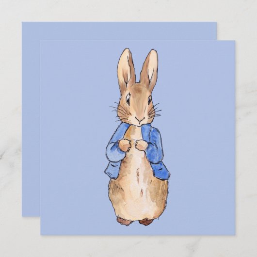 Peter the Rabbit op Blue Background Bedankkaart (Voorkant / Achterkant)