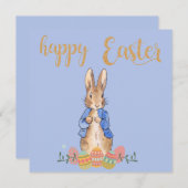 Peter the Rabbit op Blue Background Bedankkaart (Voorkant / Achterkant)