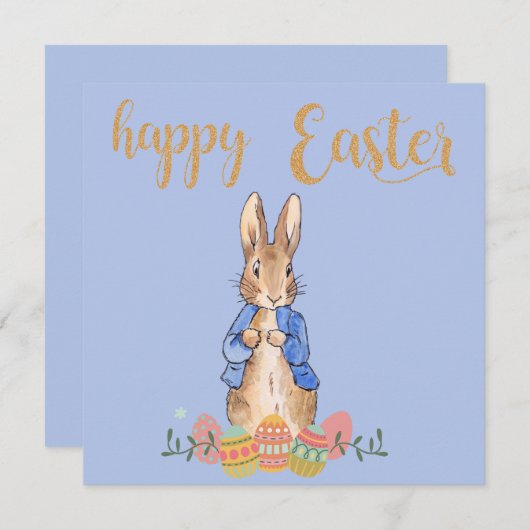 Peter the Rabbit op Blue Background Bedankkaart (Voorkant / Achterkant)