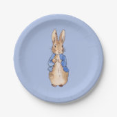 Peter the Rabbit op Blue Background Papieren Bordje (Voorkant)