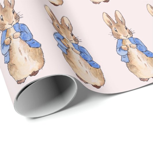 Peter the Rabbit Pink Background Cadeaupapier (Rol Hoek)