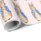Peter the Rabbit Pink Background Cadeaupapier (Rol Hoek)