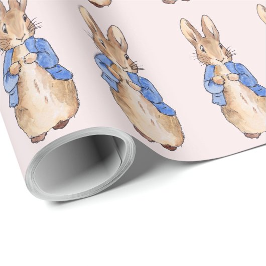 Peter the Rabbit Pink Background Cadeaupapier (Rol Hoek)