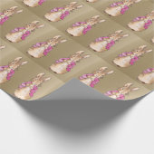 Peter the Rabbit Pink jack Floral Lijst Cadeaupapier (Hoek)