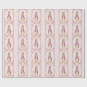 Peter the Rabbit Pink jack Floral Lijst Cadeaupapier (Vlak)
