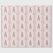 Peter the Rabbit Pink jack Floral Lijst Cadeaupapier (Vlak)