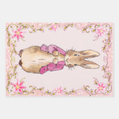 Peter the Rabbit Pink jack Floral Lijst Inpakpapier Vel (Voorkant 3)