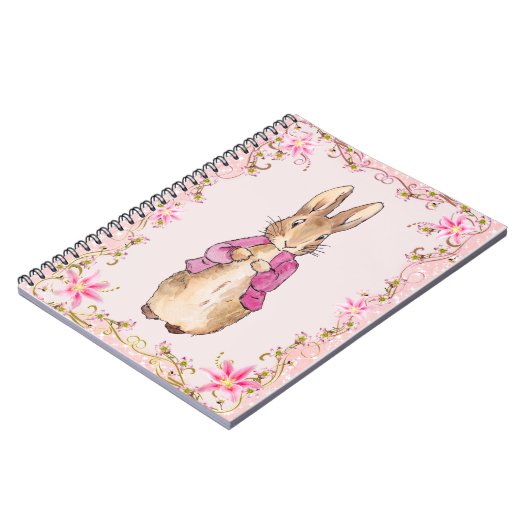 Peter the Rabbit Pink jack Floral Lijst Notitieboek (Linkerzijde)