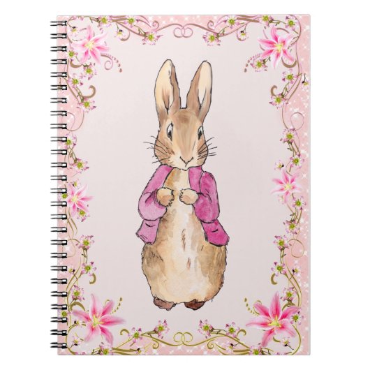 Peter the Rabbit Pink jack Floral Lijst Notitieboek (Voorkant)