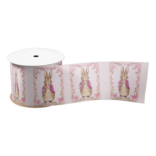 Peter the Rabbit Pink jack Floral Lijst Satijnen Lint (Spoel)
