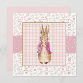 Peter the Rabbit Pink jack jack jack jack jack jac Bedankkaart (Voorkant / Achterkant)