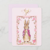 Peter the Rabbit Pink jack jack jack jack jack jac Bedankkaart (Voorkant / Achterkant)