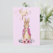 Peter the Rabbit Pink jack jack jack jack jack jac Bedankkaart (Staand voorkant)