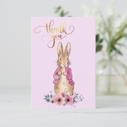 Peter the Rabbit Pink jack jack jack jack jack jac Bedankkaart (Staand voorkant)