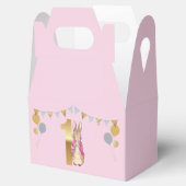 Peter the Rabbit Pink Jacket First Birthday Bedankdoosjes (Geopend)