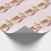 Peter the Rabbit Pink Jacket First Birthday Cadeaupapier (Hoek)