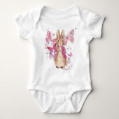 Peter the Rabbit Pink Jacket First Birthday Romper (Voorkant)
