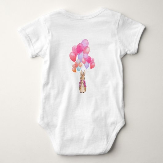 Peter the Rabbit Pink Jacket First Birthday Romper (Achterkant)