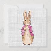 Peter the Rabbit Pink Jacket Grey Linen Bedankkaart (Voorkant)