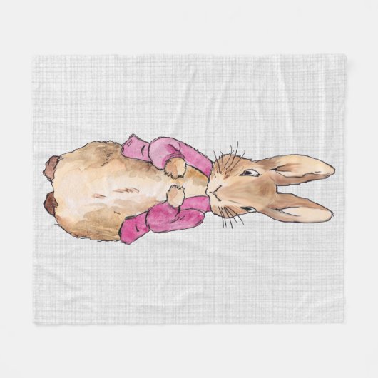 Peter the Rabbit Pink Jacket Grey Linen Fleece Deken (Voorkant (Horizontaal))