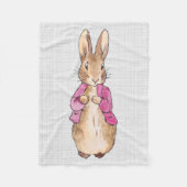 Peter the Rabbit Pink Jacket Grey Linen Fleece Deken (Voorkant)
