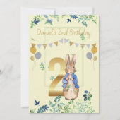 Peter the Rabbit Second Birthday Invitation Kaart (Voorkant)