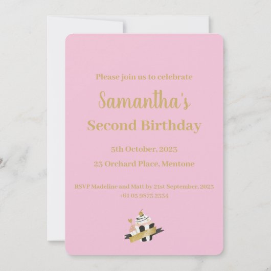 Peter the Rabbit Second Birthday Invitation Kaart (Achterkant)