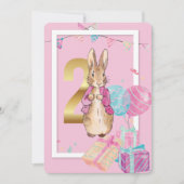 Peter the Rabbit Second Birthday Invitation Kaart (Voorkant)