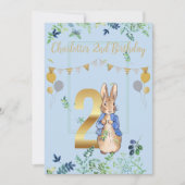 Peter the Rabbit Second Birthday Invitation Kaart (Voorkant)