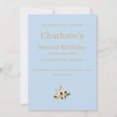 Peter the Rabbit Second Birthday Invitation Kaart (Achterkant)