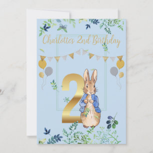Peter the Rabbit Second Birthday Invitation Kaart