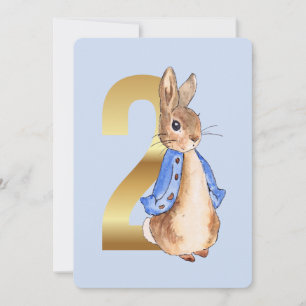 Peter the Rabbit Second Birthday Invitation Kaart