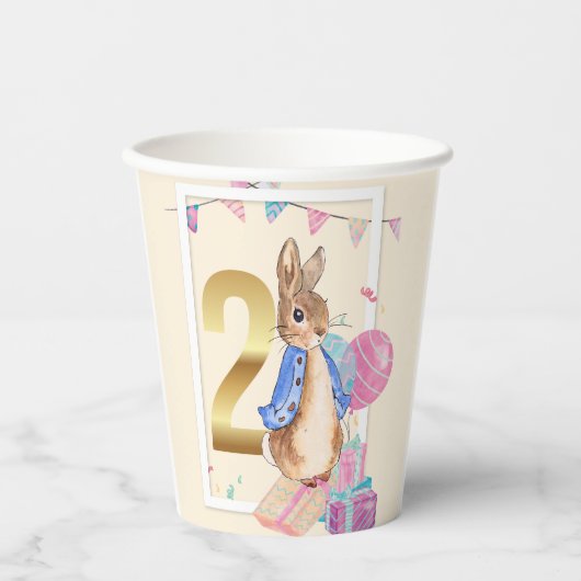 Peter the Rabbit Second Birthday Papieren Bekers (Voorkant)