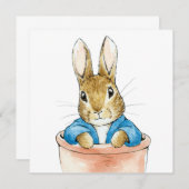 Peter the Rabbit Sitting in a Plant Pot Kaart (Voorkant / Achterkant)