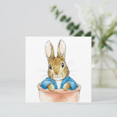 Peter the Rabbit Sitting in a Plant Pot Kaart (Staand voorkant)