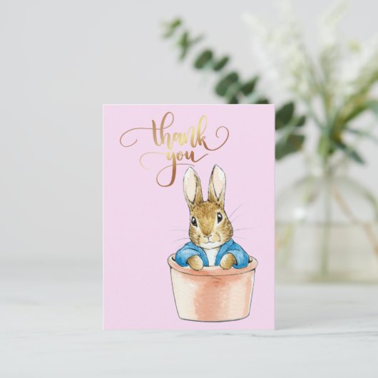 Peter the Rabbit Sitting in a Pot Briefkaart (Staand voorkant)