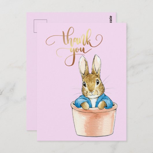 Peter the Rabbit Sitting in a Pot Briefkaart (Voorkant / Achterkant)