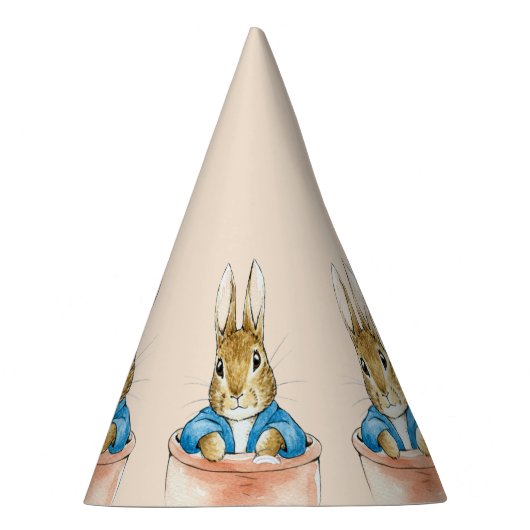 Peter the Rabbit Sitting in a Pot Feesthoedjes (Rechts)
